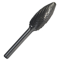 Drill America 1/2"x1-1/4" Flame Carbide Burr 1/4" Shank 6"OAL DULSH5X6